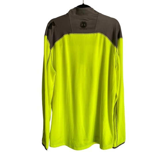 UNDER ARMOUR 2015 MEN'S COMBINE GRAY/YELLOW HALF ZIP MOCK NECK LS PULLOVER SZ 2X - Picture 2 of 8